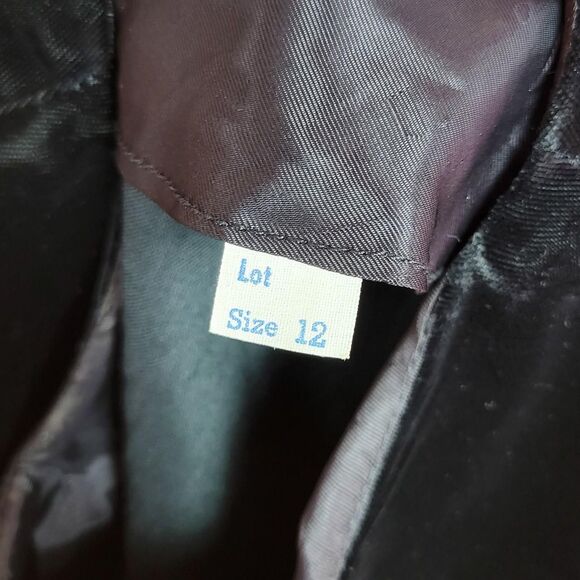 Vintage 1960s Black Velvet Lace Sleeve Shift Dress - Picture 6 of 6